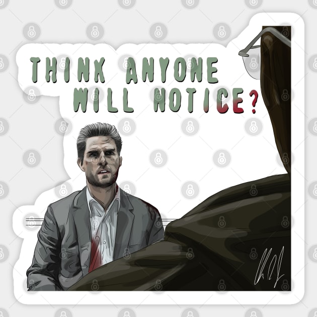 Collateral: Vincent on a Train Sticker by 51Deesigns